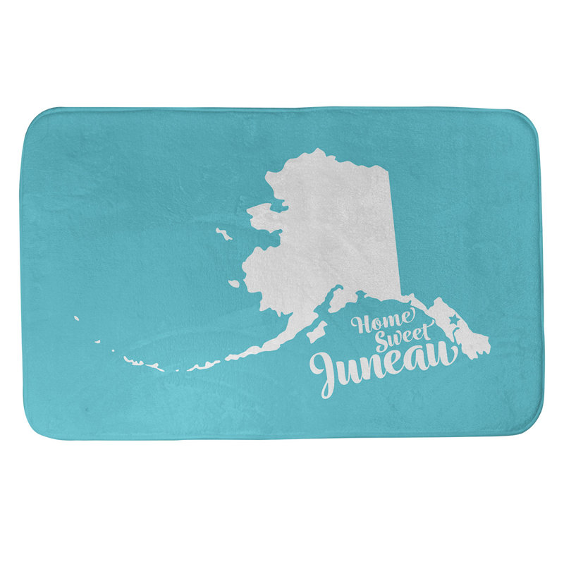 Tapis de bain antidérapant Colors, L 21 po x L 34 po, Noir, Home sweet Juneau