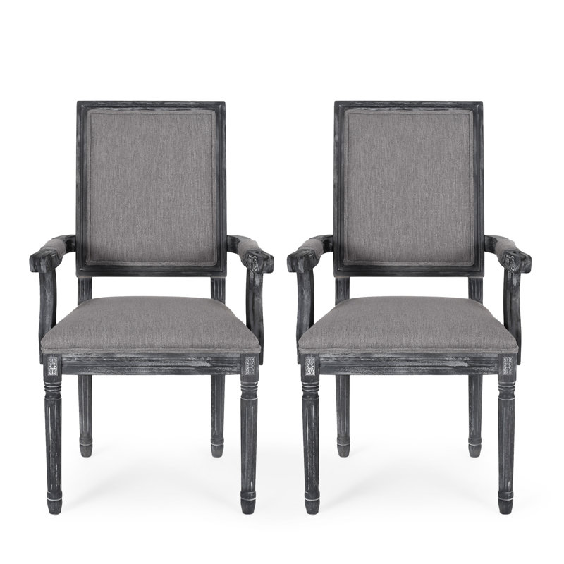 Ethynn 19.5'' H Upholstered Armchair, Walnut Frame, 2, Beige