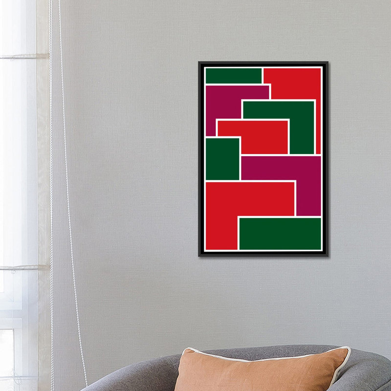 Albree Modern Made to Fit ll Graphic Art on Canvas, No Mat, 26" H x 18" W x 1.5" D, Black Framed Canvas
