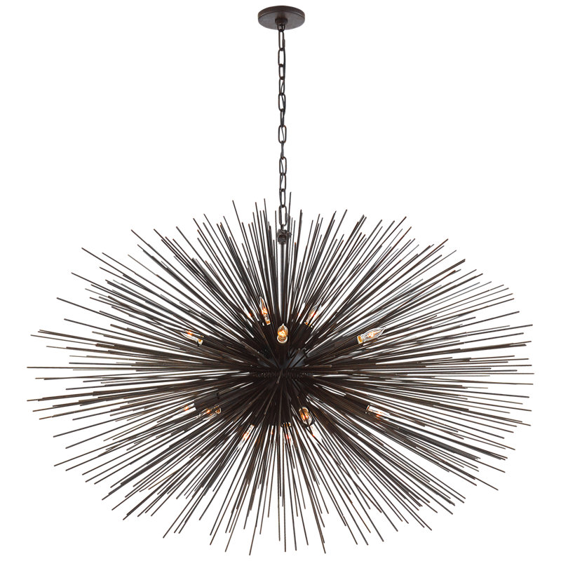 Kelly Wearstler Strada Oval Chandelier, Aged Iron, 36" H x 50" W x 50" D