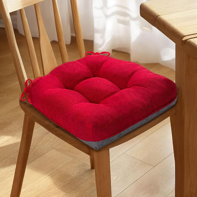 Ensemble de 4 coussins de chaise de salle à manger en mousse viscoélastique 15,5 pouces - rouge