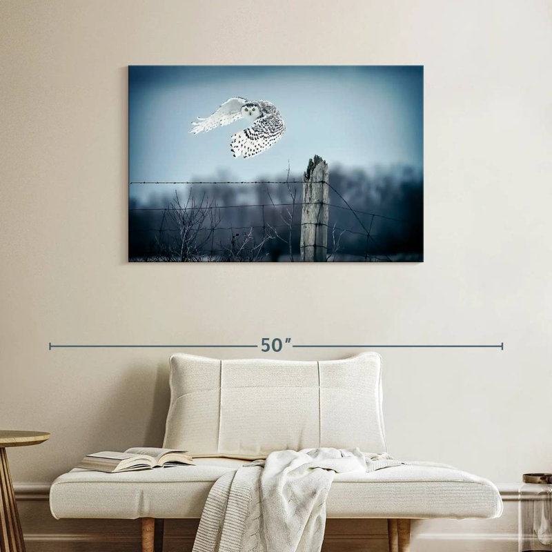 Hibou des neiges Brampt Winter IV, H 26 po x l 39 po