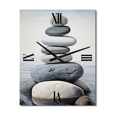Beach Photo Harmonic Balance II - Abstract Wall Clock Oversized