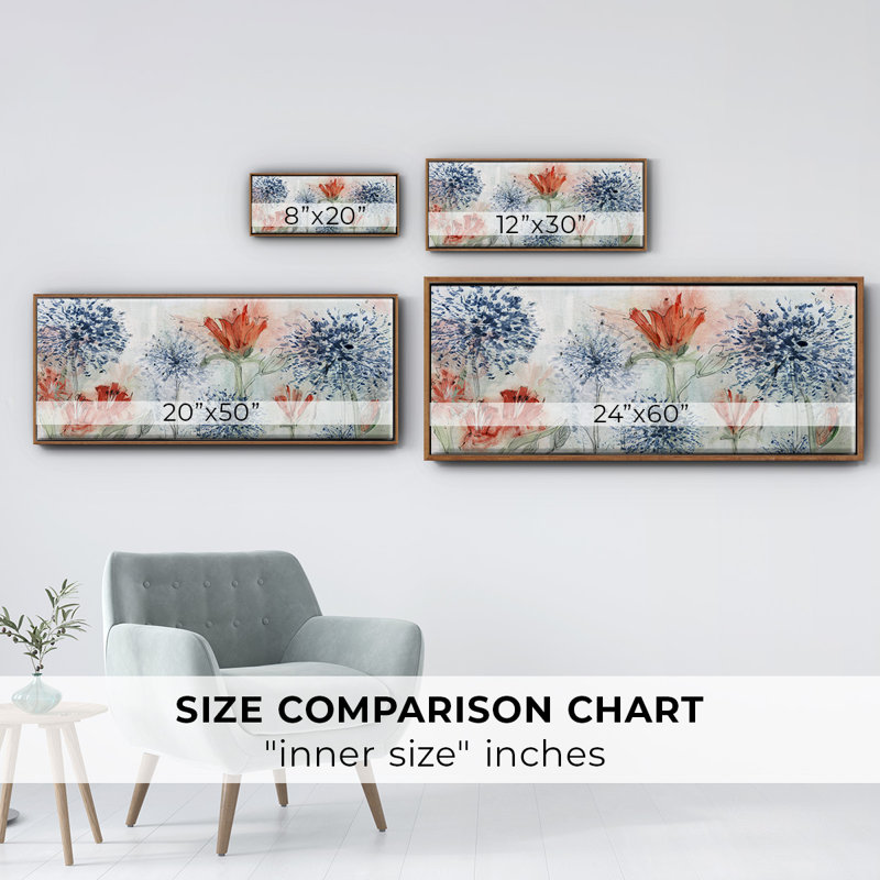 Tiger Lily Field- Framed Canvas, 24" H x 60" W