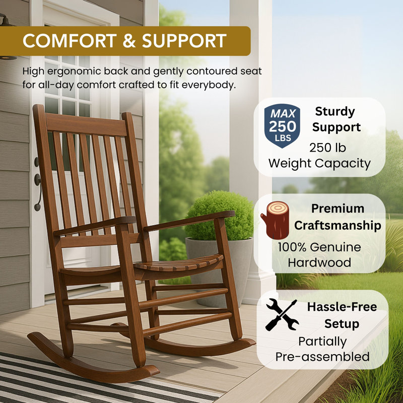 Ensemble de chaises berçantes Emjay, Chêne