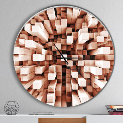 Réfléchissant carreauté cube - horloge murale moderne