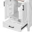 Meuble-lavabo de 24 pouces avec lavabo simple en céramique, armoire avec deux tablettes de rangement-1787907622