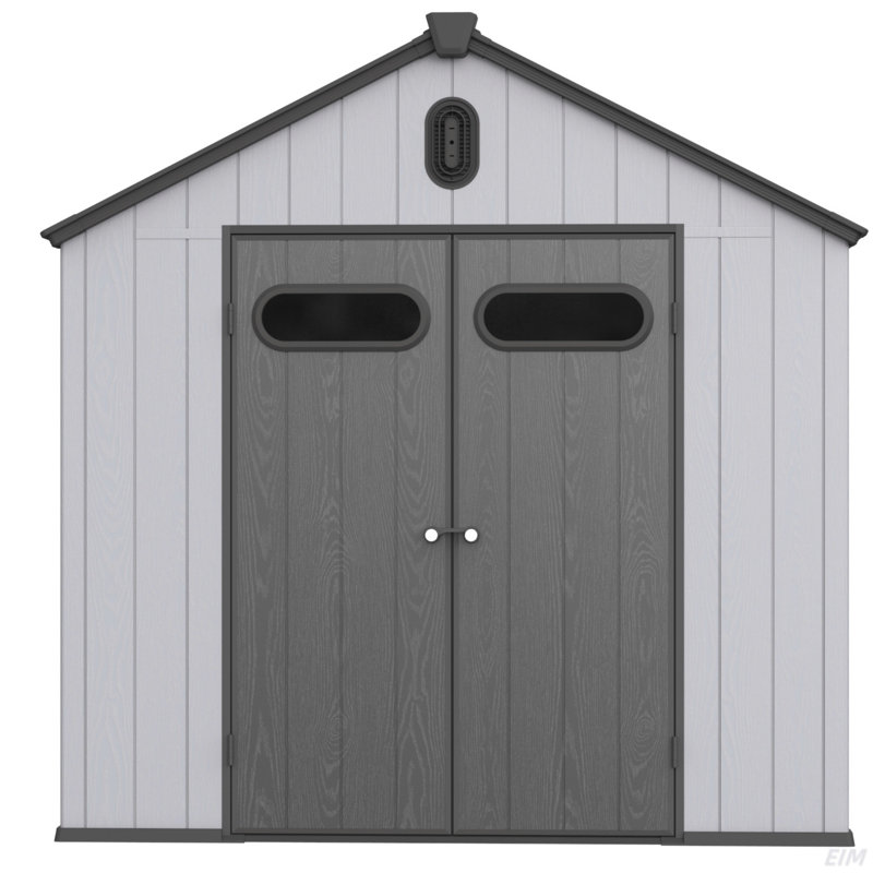 Resin Plastic Storage Shed For Backyard Garden Big Spire Tool Storage, Gray Incorrect, 94.1" H x 94.1" W x 118.9" D Incorrect