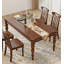 Table de salle à manger rectangulaire en bois massif patiné de style américain-750023382