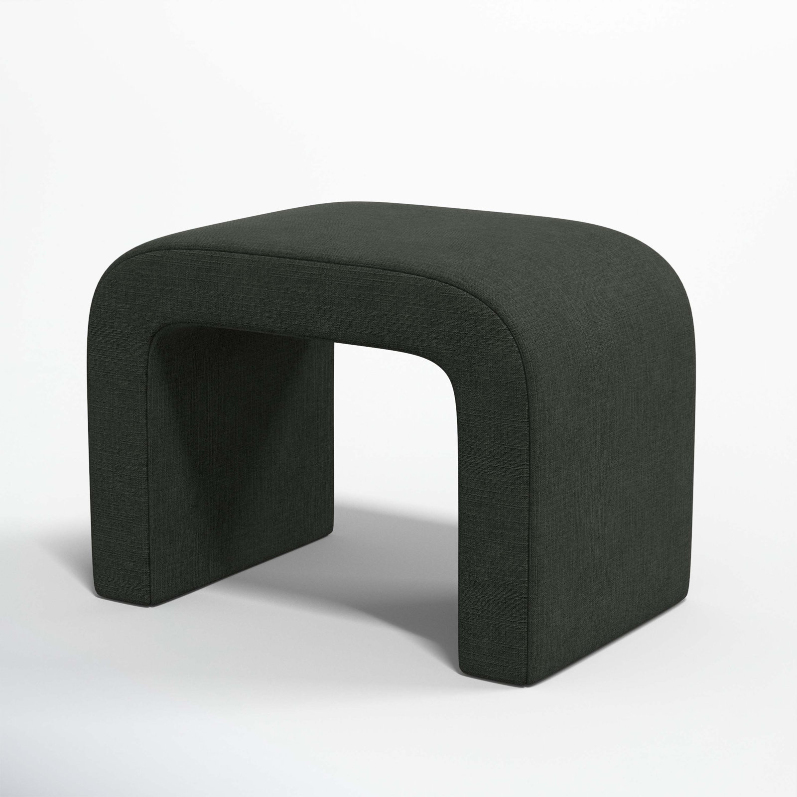 Barley 28" Wide Standard Ottoman, Classic Black Linen