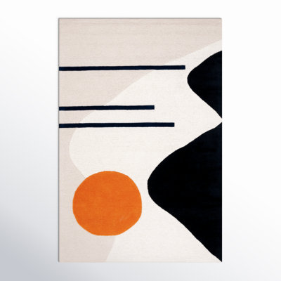 Arabelle Handmade Wool Cream/Black Rug