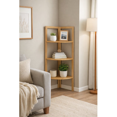  Timber Valley Home & Garden 3-Tier Bamboo Corner Shelf with Natural Finish