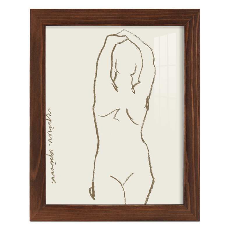Toi et moi I, impression sur papier, H 15 po x l 12 po x P 1 po, Cadre châtaignier
