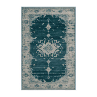 Tapis bleu lavé à la machine