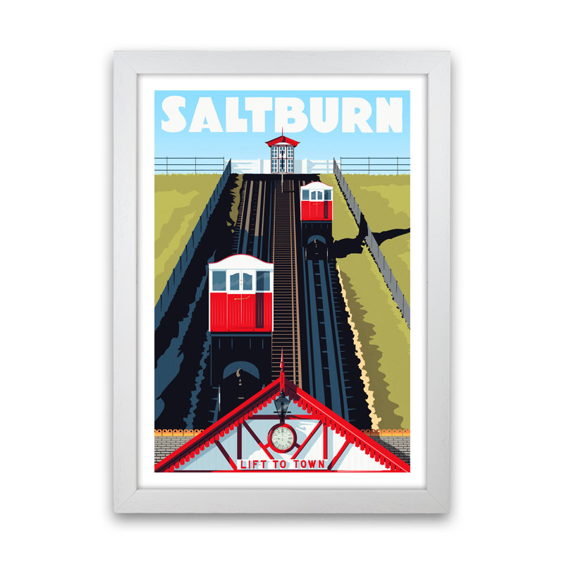 Saltburn 2 by Richard O'Neill - Print, White Framed, 46cm H x 34cm W x 3cm D