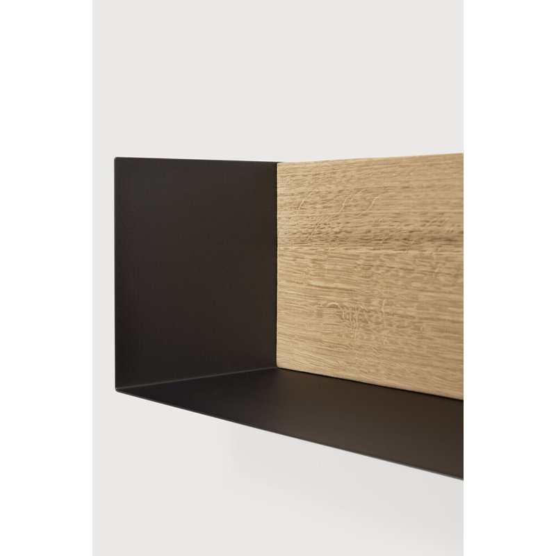 U Oak Solid Wood Accent Shelf, 5.9" H x 27.6" W x 5.9" D, White