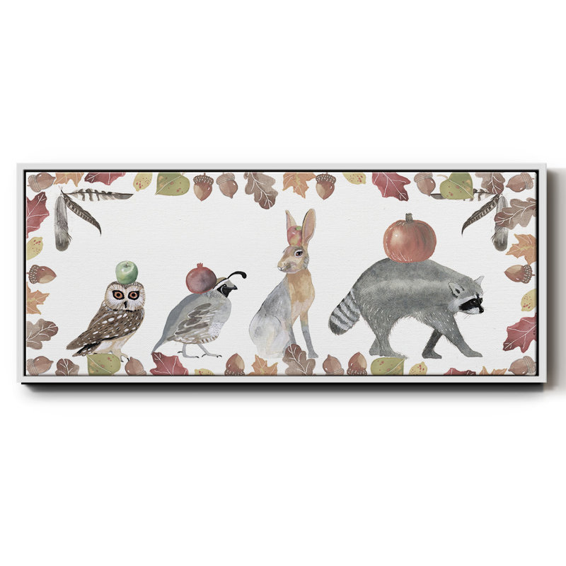 Cute Autumn Forest Collection D- Framed Canvas