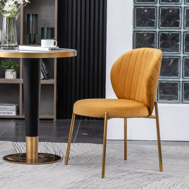 Chaise rembourrée Amoa Wilde, Jaune