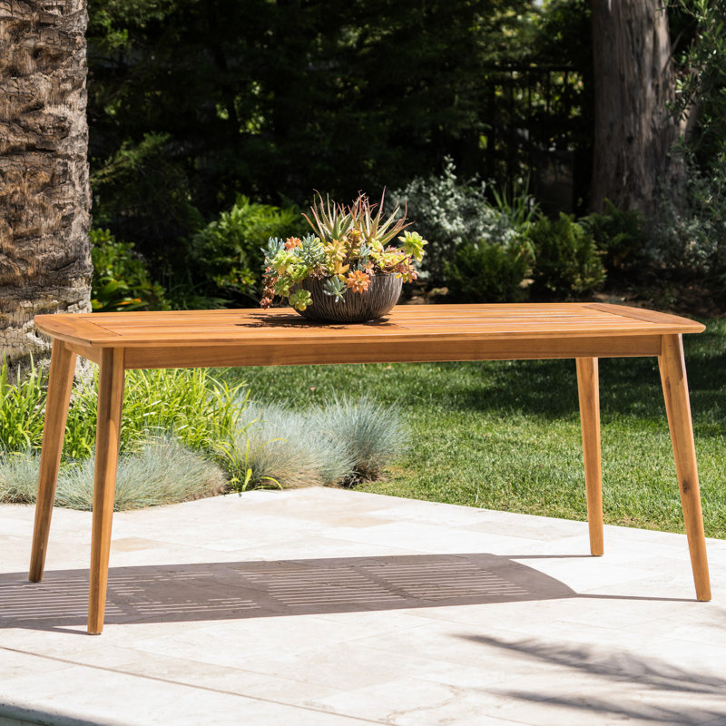 Table de salle à manger en bois pour l'extérieur - l 71 po x P 35,5 po H 29,27 po pour la cour arrière l 69,56 po x P 35,21 po H