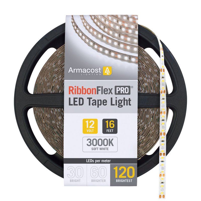 RibbonFlex Pro, bande de lumière DEL 12 V, 3 000 K, 120 DEL / M, IP20, 5 M