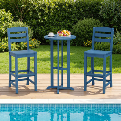 2 - Person HDPE Outdoor Patio Bar Set