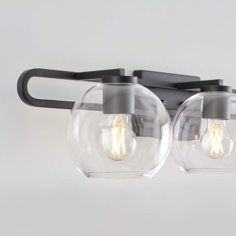 Midnight Black 3-Light Dimmable Glass Vanity Fixture