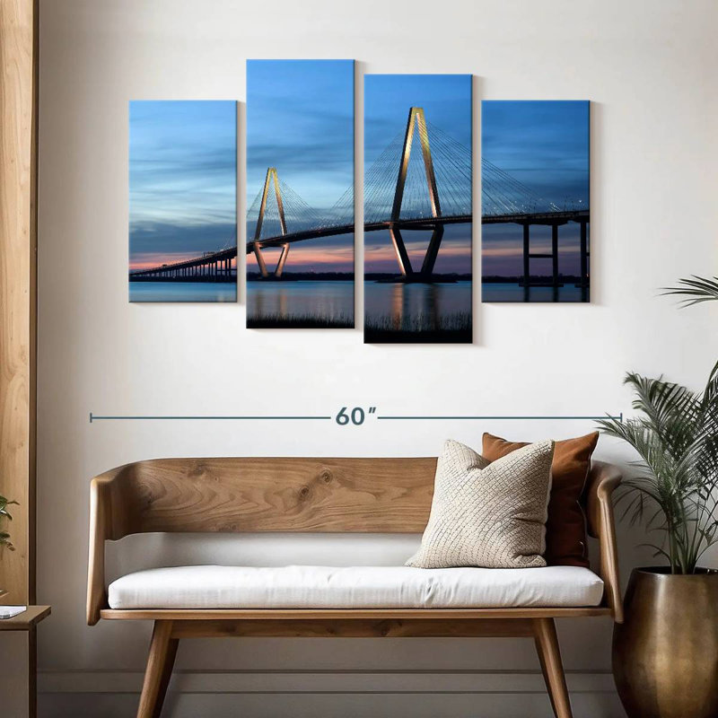 Lilie Ravenel Bridge à l'aube, H 32 po x l 52 po