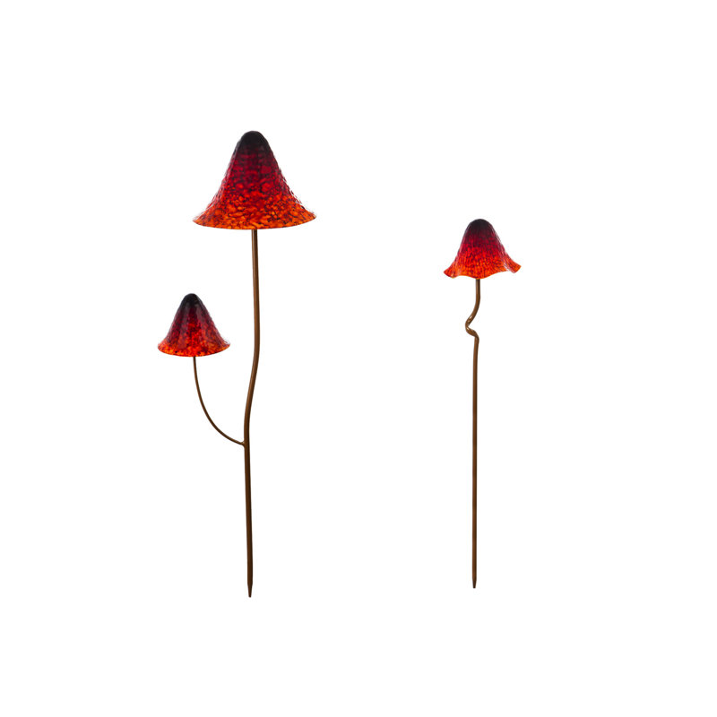 Ensemble 2 pièces de jeux de jardin en métal champignon