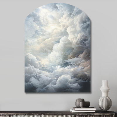 Harriette - art mural en métal avec nuages asymétriques, sculpture murale en arche