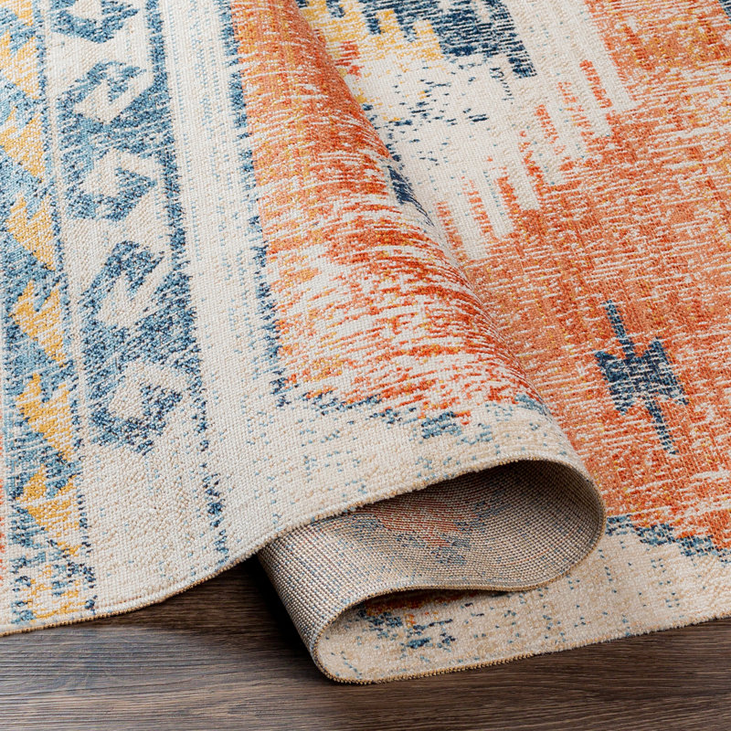 Arnauta Boho Burnt Orange Area Rug, Rectangle 200 x 275cm
