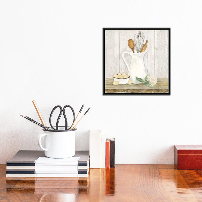 «Vintage Kitchen II» par Tara Reed - reproduction d'art, H 12 po x l 12 po x P 1,5 po, Toile avec cadre noir