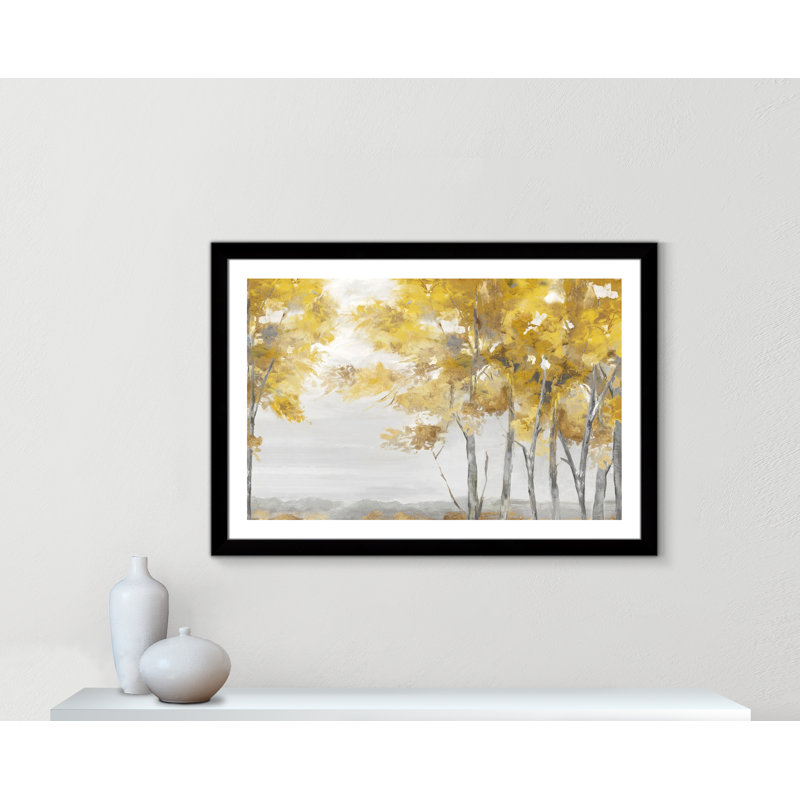 Jaune altruiste - Art encadré autoportant, H 31 po x l 43 po x P 1,25 po, Cadre noir mat