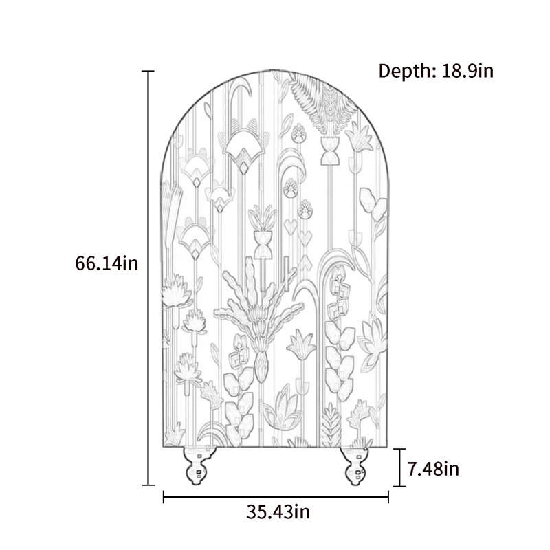 Armoire arquée avec tablettes et portes