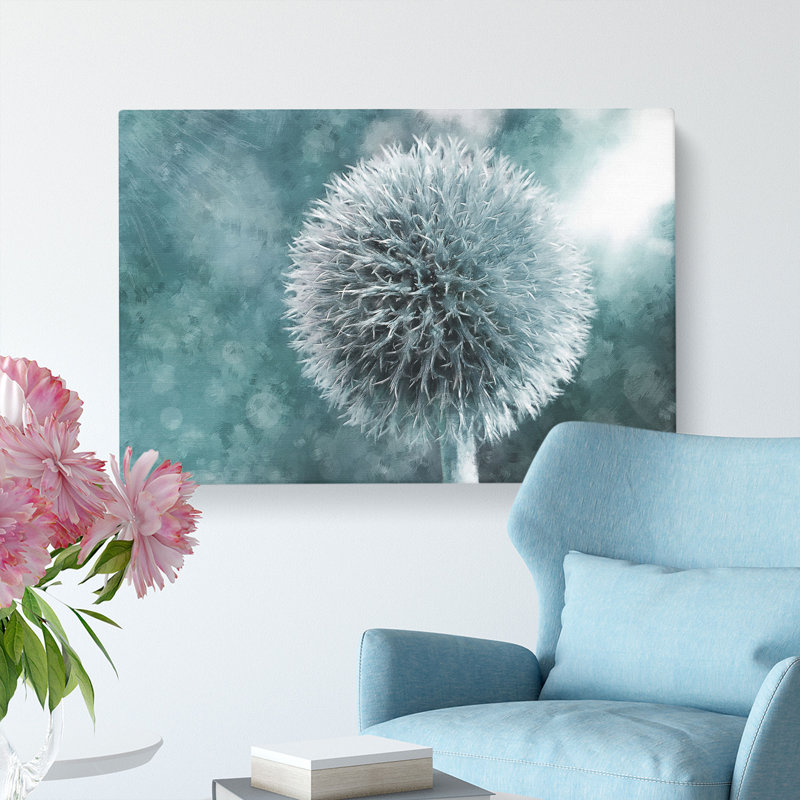 Globe Thistle - Wrapped Canvas Painting, 50cm H x 76cm W x 3cm D