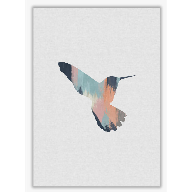 Pastel Hummingbird II - Print, 59.4cm H x 42cm W x 4cm D, Wrapped Canvas