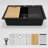 Durable Granite Composite Workstation Drop-In Kitchen Sink with Noise Reduction and Easy Clean Smooth Surface