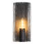 Applique murale moderne 1 lumière noir mat, applique murale verticale en verre transparent ondulé à la main pour meuble-lavabo, chambre à coucher et couloir