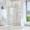 Porte de douche coulissante simple sans cadre de 44 à 48 po x H 76 po - Verre trempé transparent de 5/16 po (8 mm), conception de dérivation avec finition chromée