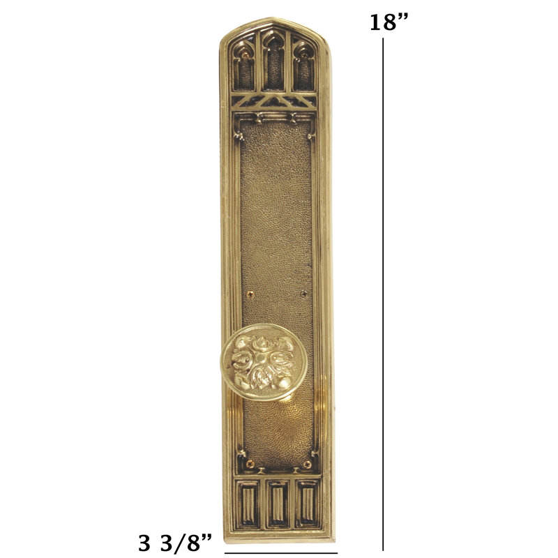 Renaissance Round Knob with Arch Rosette, Highlighted Brass