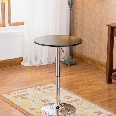 Adjustable Wood And Metal Bar Table In Black