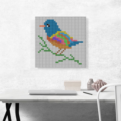 «Bird Color Grid Jewel Pixel», impression sur toile tendue