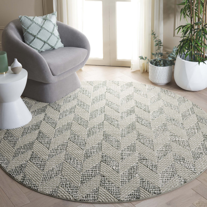 Tapis géométrique Iturralde Performance, Rond 6 pi 7 po
