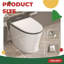 Toilette intelligente une pièce avec bidet, siège chauffant, ouverture / fermeture automatique et affichage à DEL-128993256