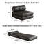 Canapé-lit modulaire en cuir véritable 2 en 1, fauteuil-lit noir