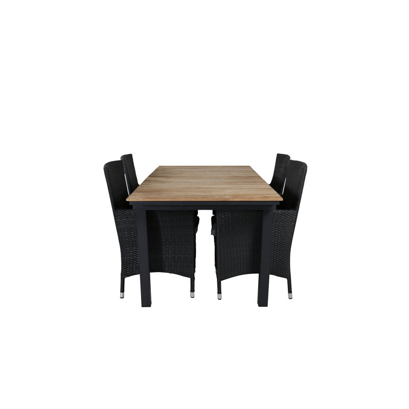 Anoki 4 - Person Patio Dining Set with Extendable Rectangular Table , Cushions Included