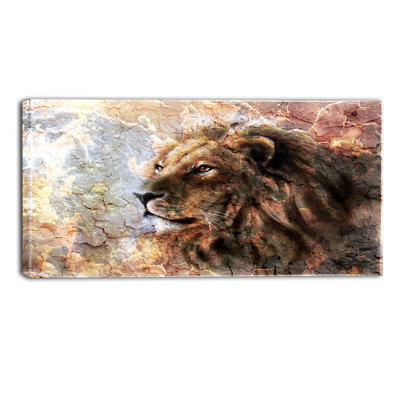 Animal Peaceful Lion Canvas Painting - Peaceful Lion