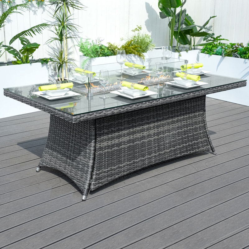 Rectangle Aluminium Propane Smokeless Fire Pit Table with Hidden Fuel Tank