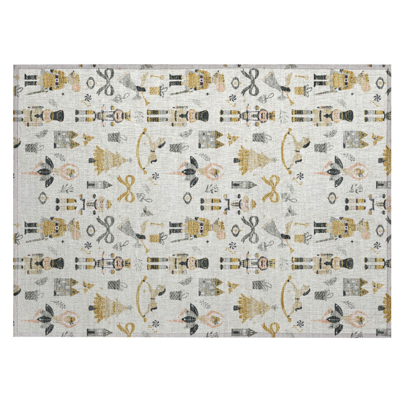 Xhevrie Machine Woven Area Rug, Rectangle 1'8" x 2'6"