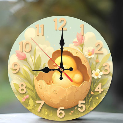 Adorable horloge décorative avec œuf de poule