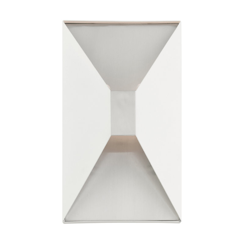 Plafonnier encastré à intensité variable à 2 lumières Engela, Blanc / nickel brossé